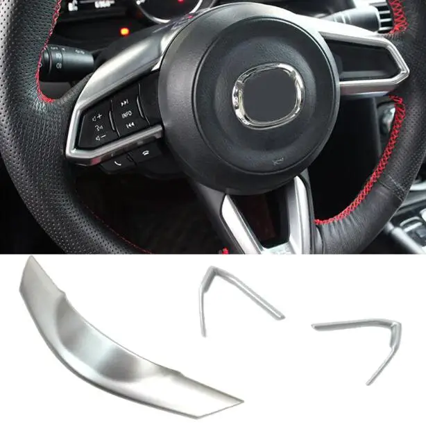 Matte 3 шт. для Mazda CX3 CX-3 ABS матовый внутренний дном рулевое рулевая панель накладка на консоль декоративное литье аксессуары - Название цвета: Matte