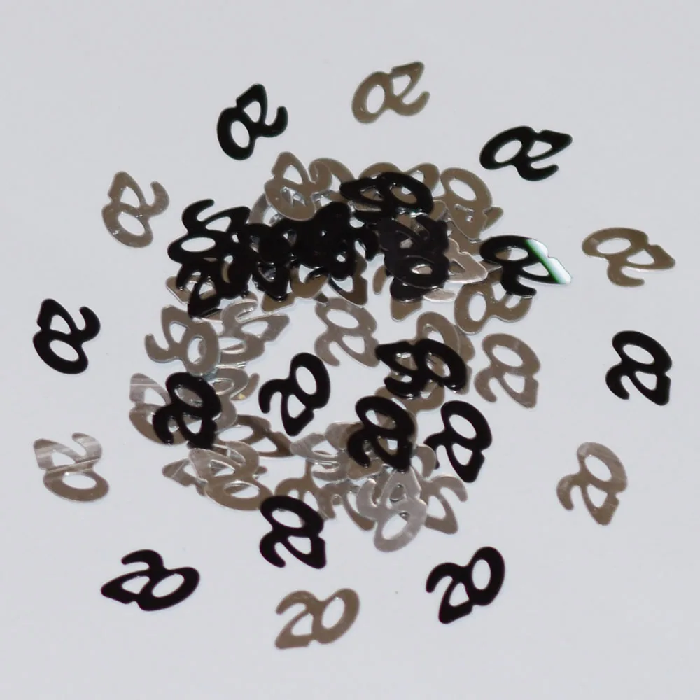20 BlackSilver Mixed 150g черный, серебристый цвет номер Digitals 13, 16, 18, 20, 21 30 40 50 60 70 80 Happy День рождения Разбрасыватели конфетти для стола Конфетти украшения - Цвет: 20 BlackSilver Mixed