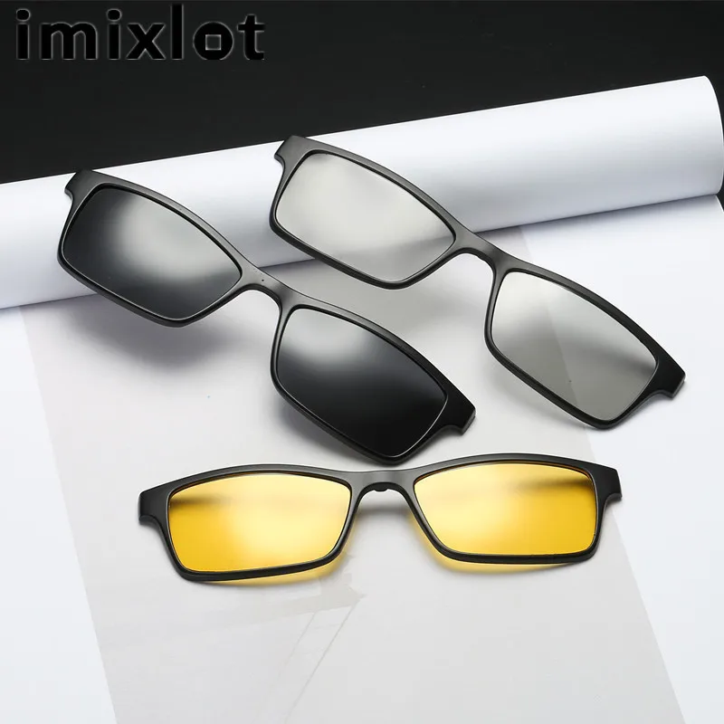Мужские солнцезащитные очки IMIXLOT поляризационные на магнитной застежке с