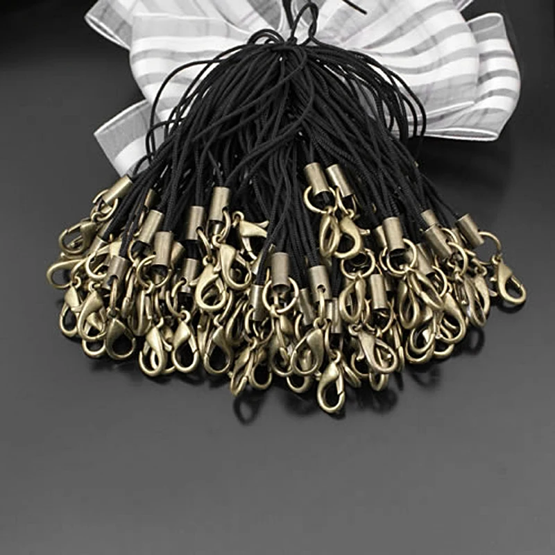 100 шт Длина: 65 мм полиэстер и сплав веревка для мобильного телефона с застежками