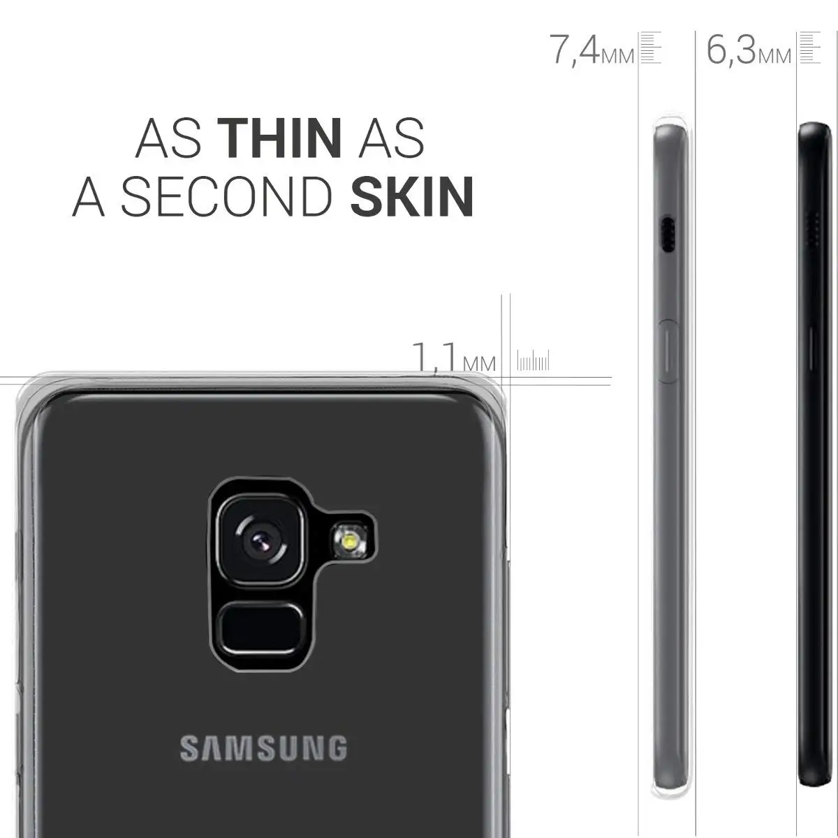 Чехол для samsung Galaxy A8 2018 TPU Силиконовый прочный прозрачный мягкий чехол Plus защитная
