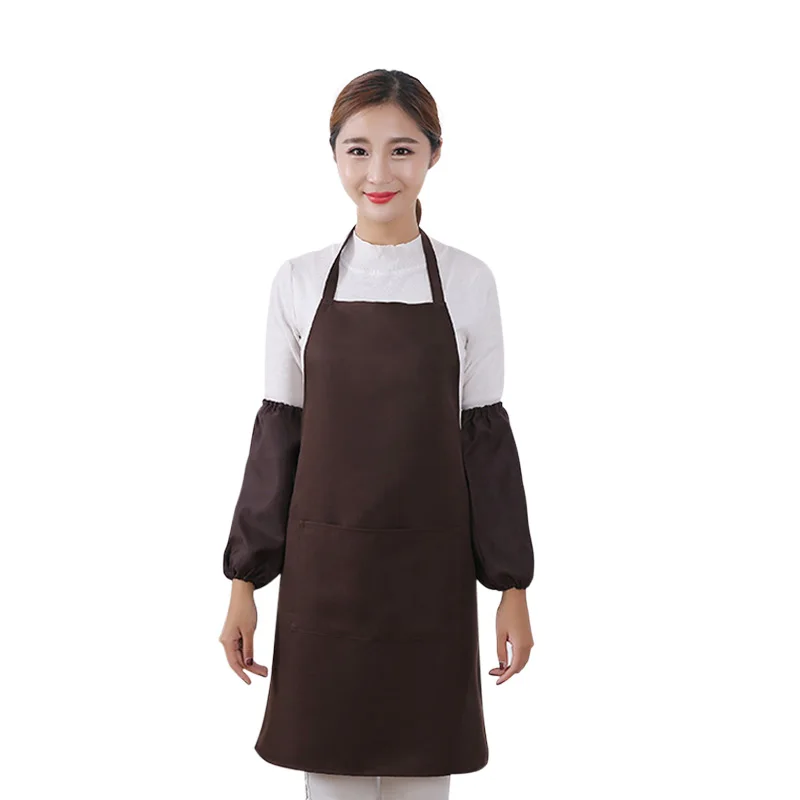 

Adult Korean Fashion Apron Hot Pot Shop Work Attendant Apron Kitchen print logo