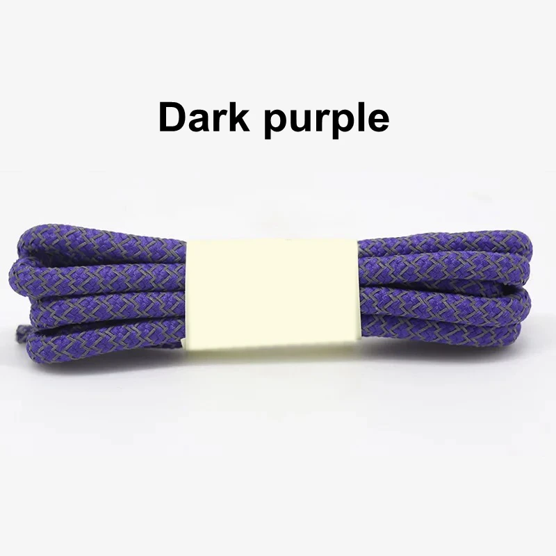 Dark purple 1 пара флуоресцентных кроссовок шнурки спортивные шнурки полиэстер Пейсли светоотражающие шнурки Ронды видимая безопасность кордон обуви кружева - Цвет: Dark purple