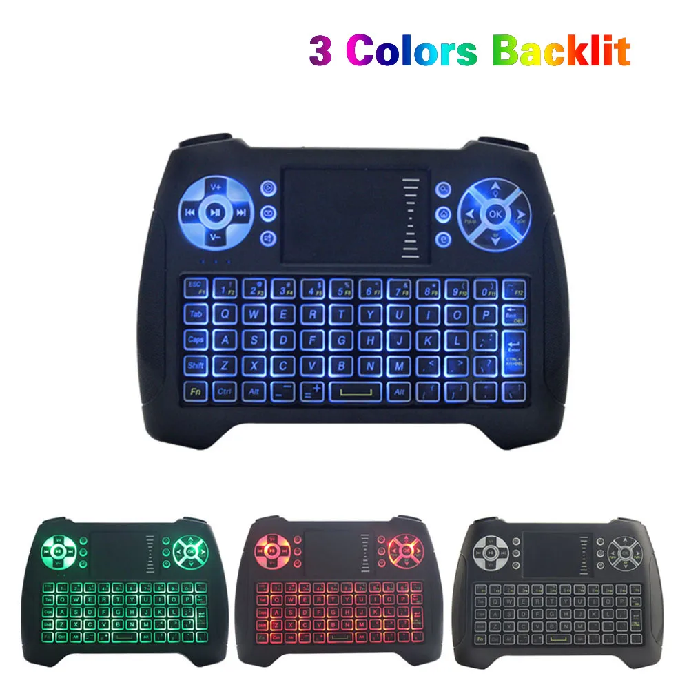 T16 беспроводная клавиатура с мини 2,4 ГГц USB Air mouse 3 цвета подсветка для android TV Box Ноутбук Настольный лучше, чем i8
