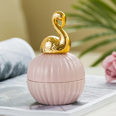pink3 Золотой 3d Кот Китти медведь фарфоровый ювелирный держатель кольцо блюдо керамические украшения домашний декоративный поддон чаша банка для свадьбы Рождество рождения - Цвет: pink3