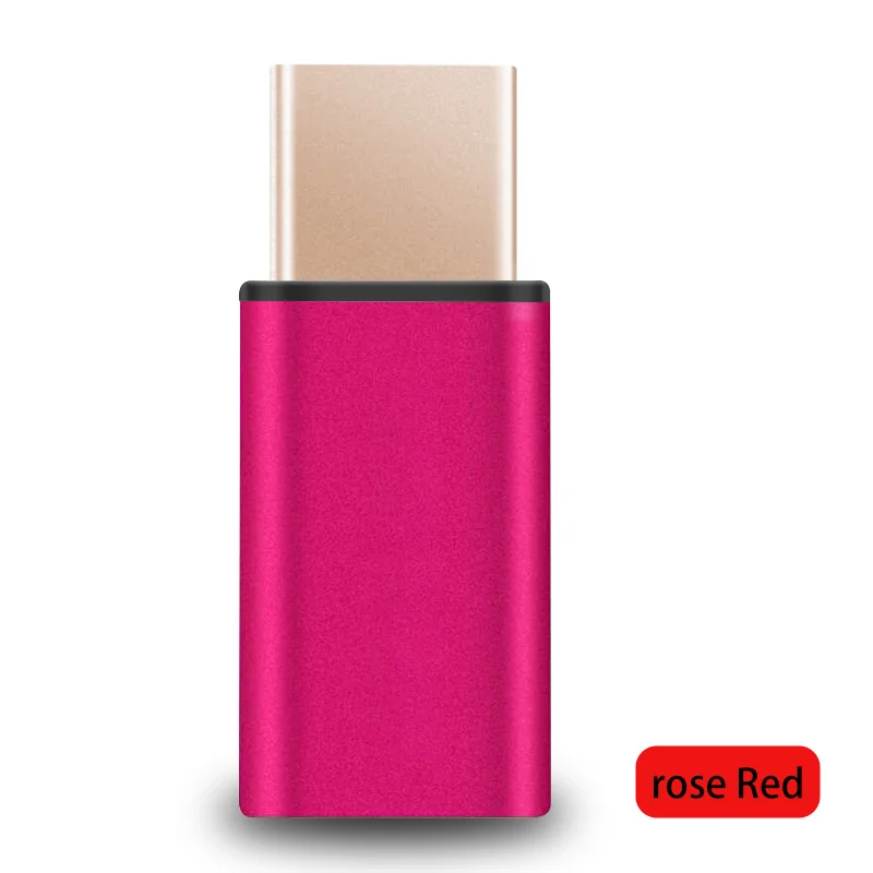 Rose Red Тип-c адаптер Micro Usb к Тип C OTG разъемы Android USB C кабель для samsung Galaxy S8 S9 плюс Примечание 8 9 Macbook - Color: Rose Red