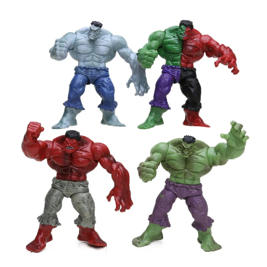 Набор из 4 игрушек Marvel 12 см мстители супергерой Халк Зеленый Красный Халк ПВХ фигурки Набор Коллекционная модель игрушки куклы