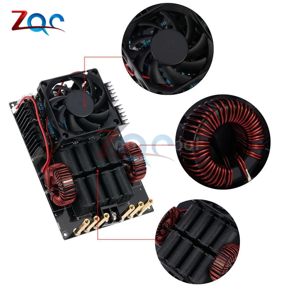 DC 12 40V 50A 1KW ZVS низковольтная индукционная нагревательная плата высокочастотный