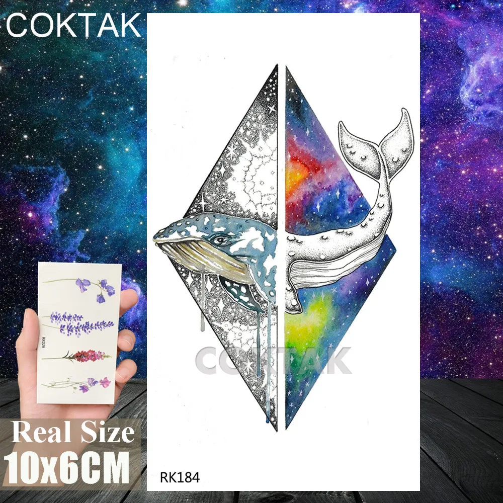 Временная татуировка сделай сам акварельный КИТ Геометрическая Имитация тела