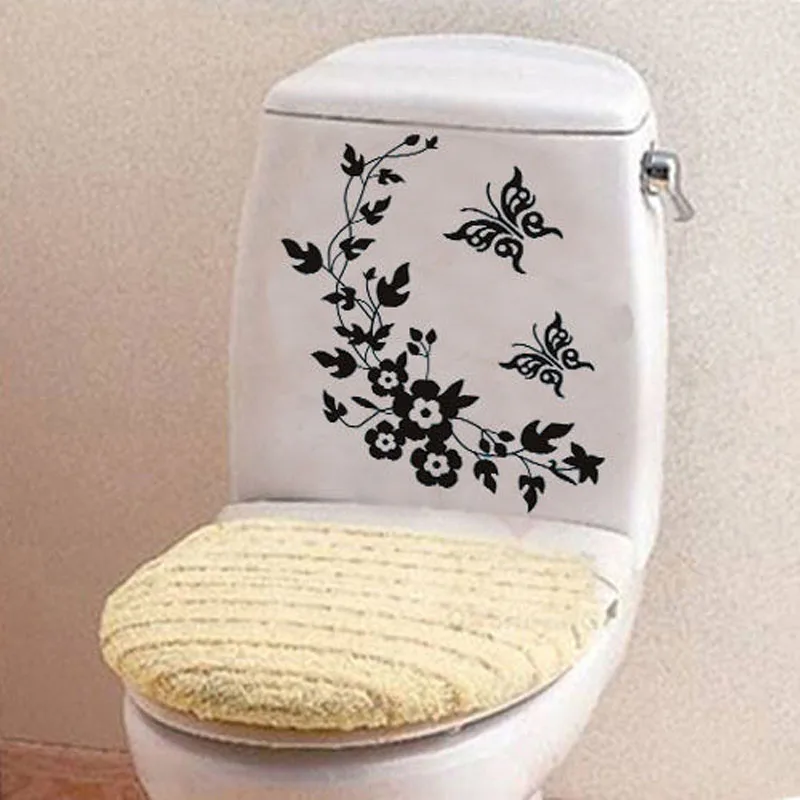 Цветочный Цветок Туалет декоративные виниловые наклейки Современные настенные