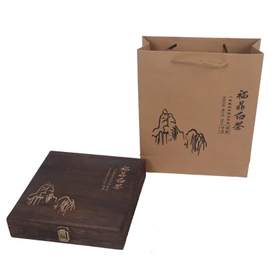 tea box and bag 3 XMT-HOME чехол с откидной крышкой, деревянная коробка пуэр для чая пуэр, емкость для чая пуэр, 357 г, Юньнань, пуэр, 1 шт - Цвет: tea box and bag 3