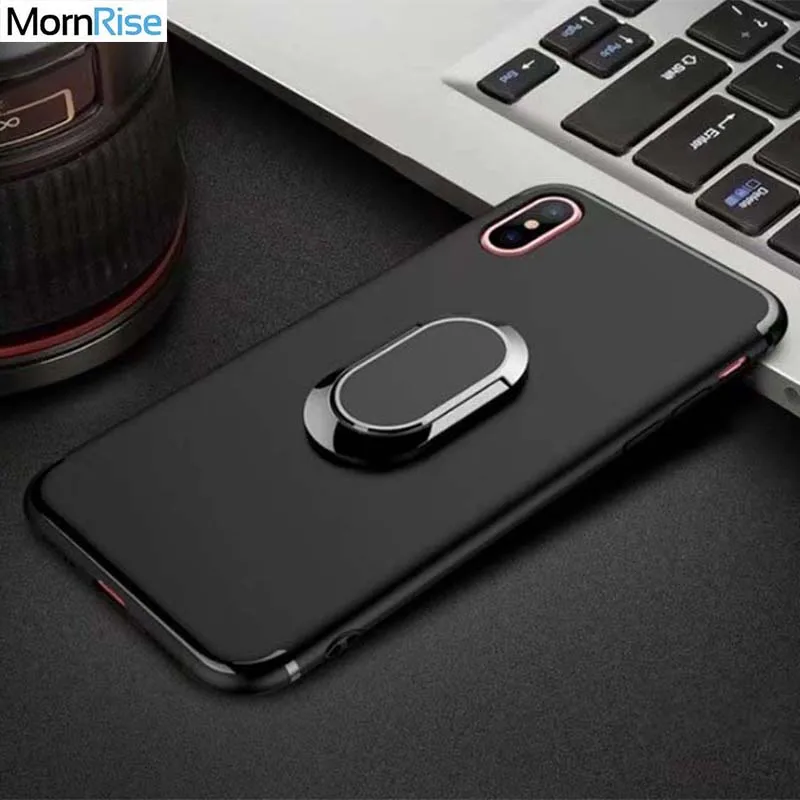 ТПУ кремния Матовая Мягкий чехол для iPhone X 8 Plus с гибкий магнитный Металл Телефон