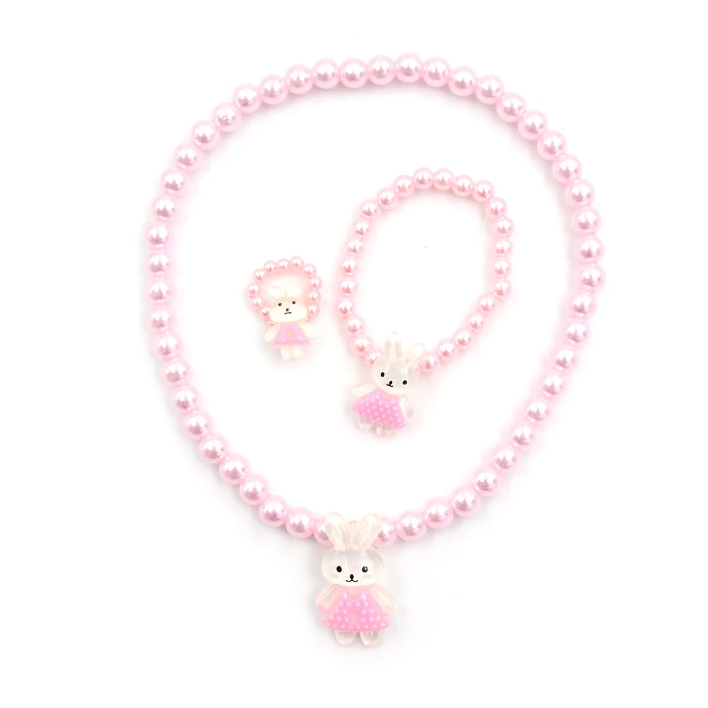 Новинка популярные детские ювелирные наборы кольцо и цепочка с подвеской в виде