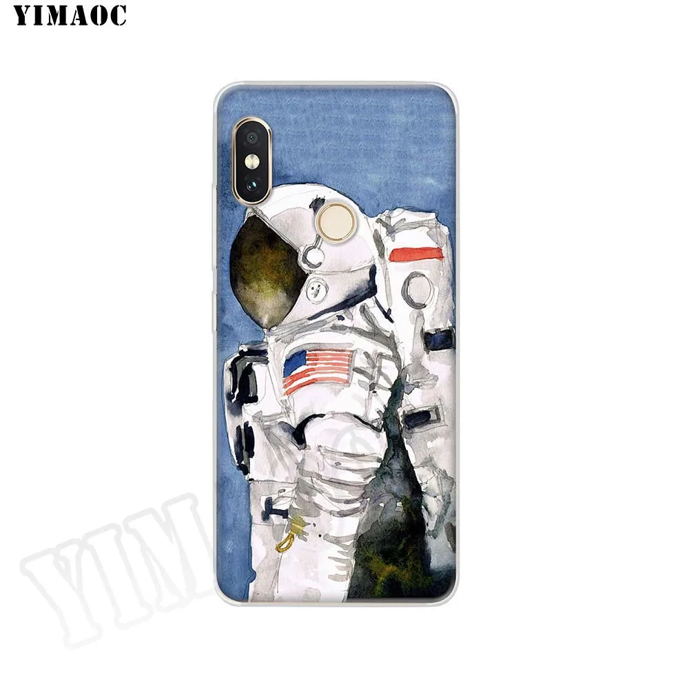 Мягкий силиконовый чехол YIMAOC astronaut WaterColor sketch для POCOPHONE F1 Xiaomi Redmi Note 6 7 Pro 6A Mi 8 Lite TPU -