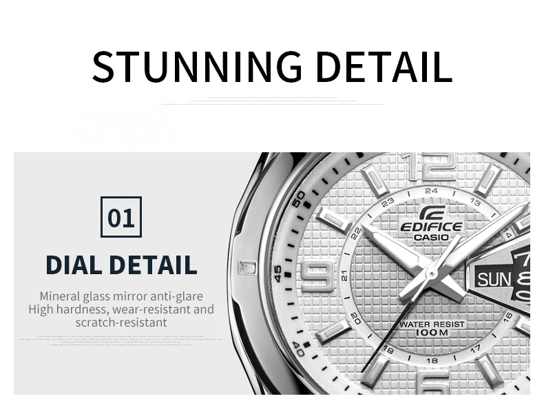 Casio Edifice часы кварцевые наручные часы Бизнес Мужские часы топ модный бренд настольные часы EF-129D-1A Relogio Masculino подарочная коробка