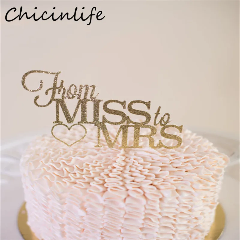 Chicinlife 1 шт. Золотой/Серебряный от мисс до миссис Топпер для торта девичника