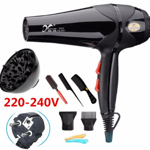 Yaqiang Pro 3000W 110/220V Фен синий светильник анион Керамика ионной быстрой укладки волос фен для волос моторный накопитель переменного тока для салонного и домашнего Применение Фен - Цвет: 220V