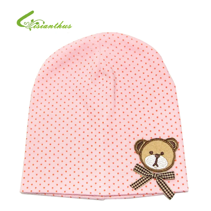 Детская шапка с медведем детская милым рисунком медведя хлопковая для малышей на