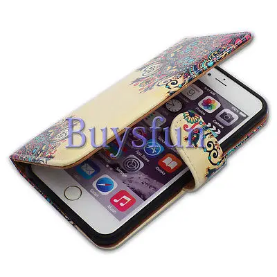 Bcov Стильный Красочный Цветок Кожаный Бумажник Чехол Для Iphone 6 Plus/6 S Plus 100023191 |
