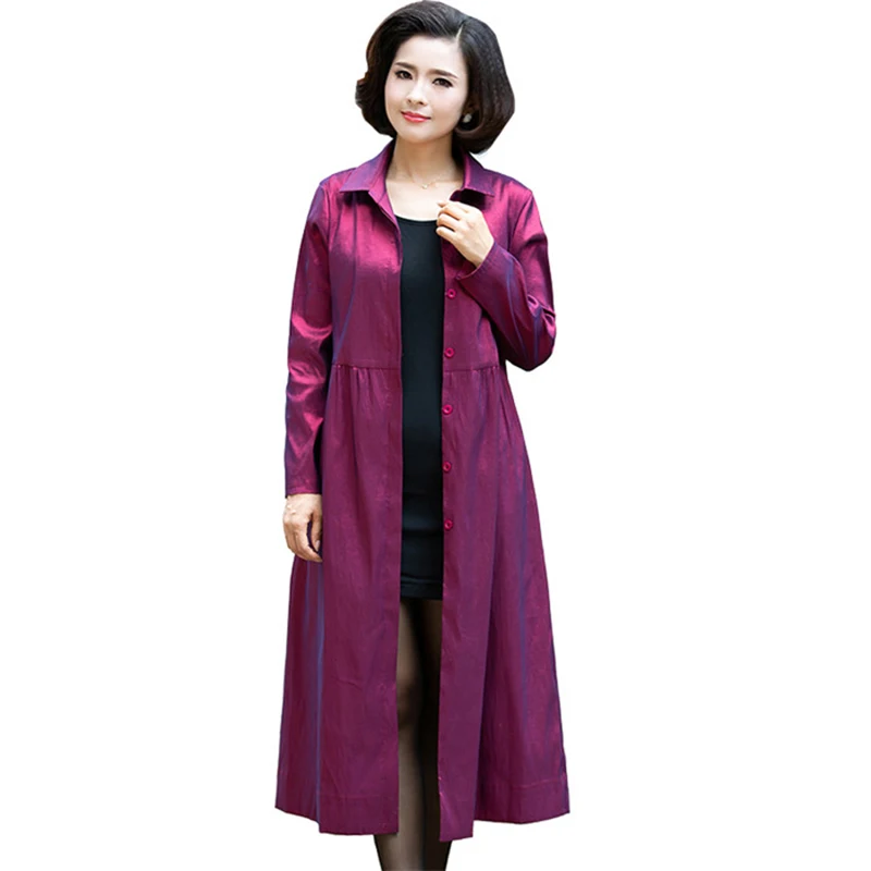 Женский тонкий Тренч Повседневная Свободная ветровка большого размера с длинным