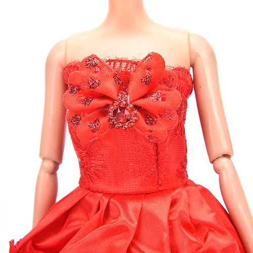 Лидер продаж 2017 1 шт. летнее красное праздничное свадебное платье в пол для куклы