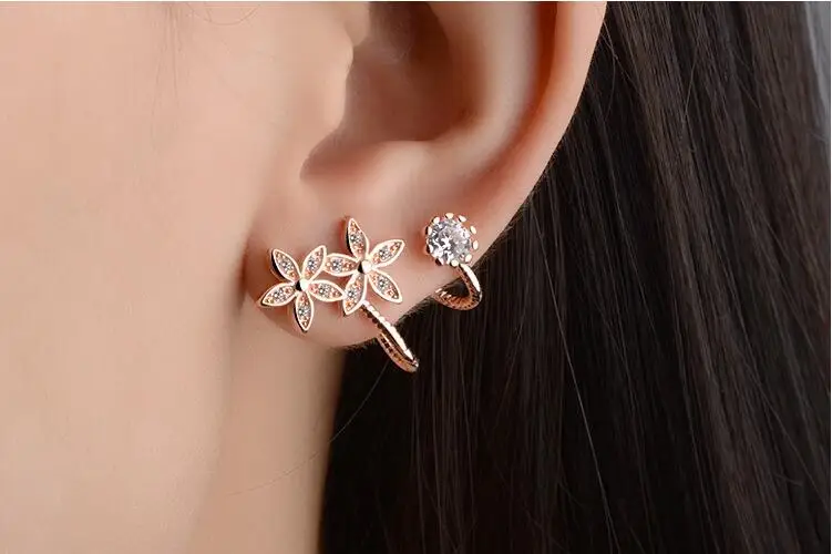 Женские серьги гвоздики из серебра 925 пробы с фианитом|earring female|earrings fashionfashion earrings |