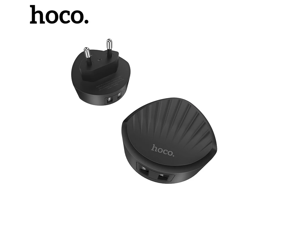 HOCO C67 USB вилка зарядное устройство 2.4A быстрая зарядка двойной USB зарядное устройство порты путешествия зарядка на айфон iphone 7 8 X samsung S10 Xiaomi зарядка для телефона