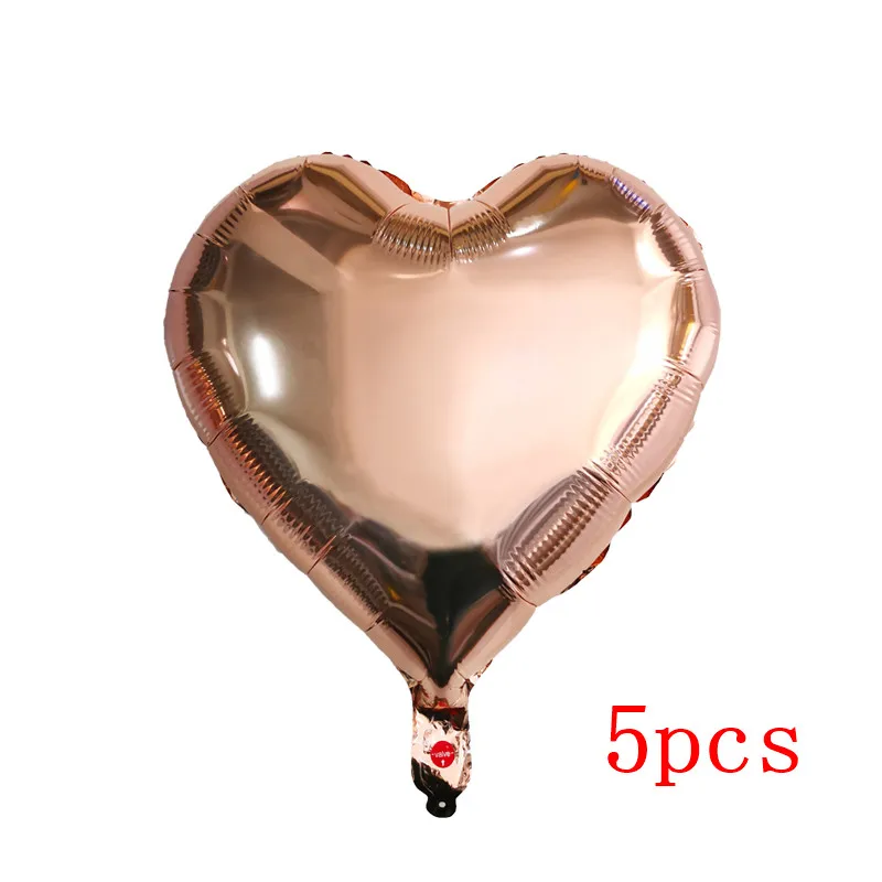 5pcs 12 шт. 16 дюймов розовое золото MARRY ME письмо фольгированные шары 1" Сердце шар День Рождения декорации на свадьбу, вечеринку вечерние принадлежности Globos - Цвет: 5pcs