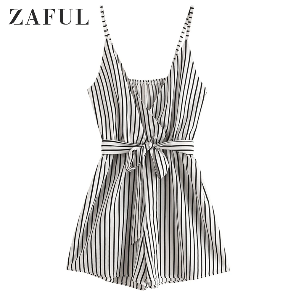 ZAFUL полосатый комбинезон на бретелях | Женская одежда