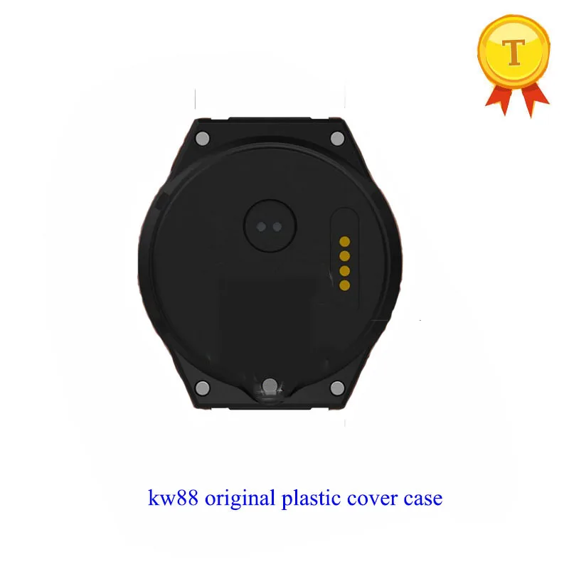 Черный kingwear kw88 pro смарт часы телефон часы saat пластиковые запасные части задняя крышка Черный чехол - Цвет: Черный