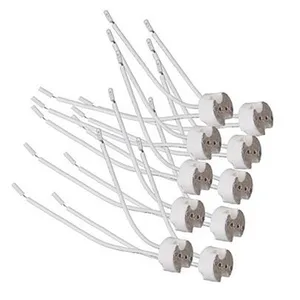 10 шт., держатель для лампы G4G9Gu10Mr16, керамическое основание с силиконовым кабелем высокого качества для светодиодных и галогенных ламп, бесплатная доставка