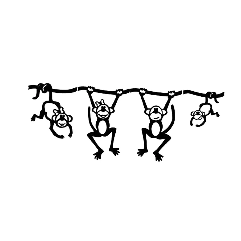 

15.4cm*6.2cm Funny Monkey Fashion Decor Car Sticker Vinyl Car-Styling Black/Silver S3-6320