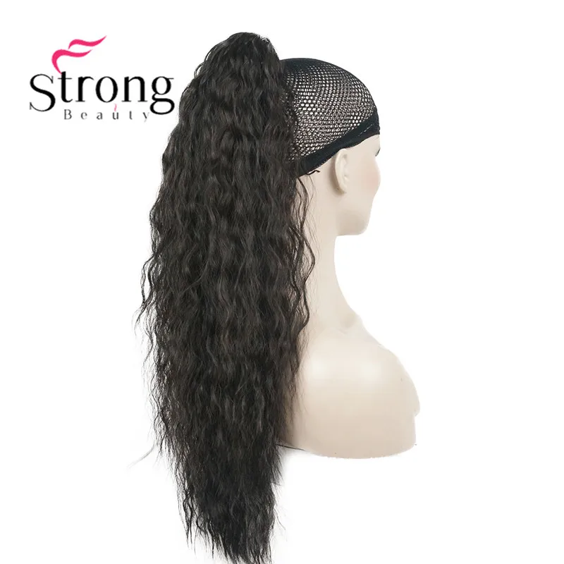 4 dark brown StrongBeauty 24 ''6 цветов синтетический конский хвост Кудрявые Волнистые коготь наращивание волос клип на шнурке шиньон - Цвет: 4 dark brown