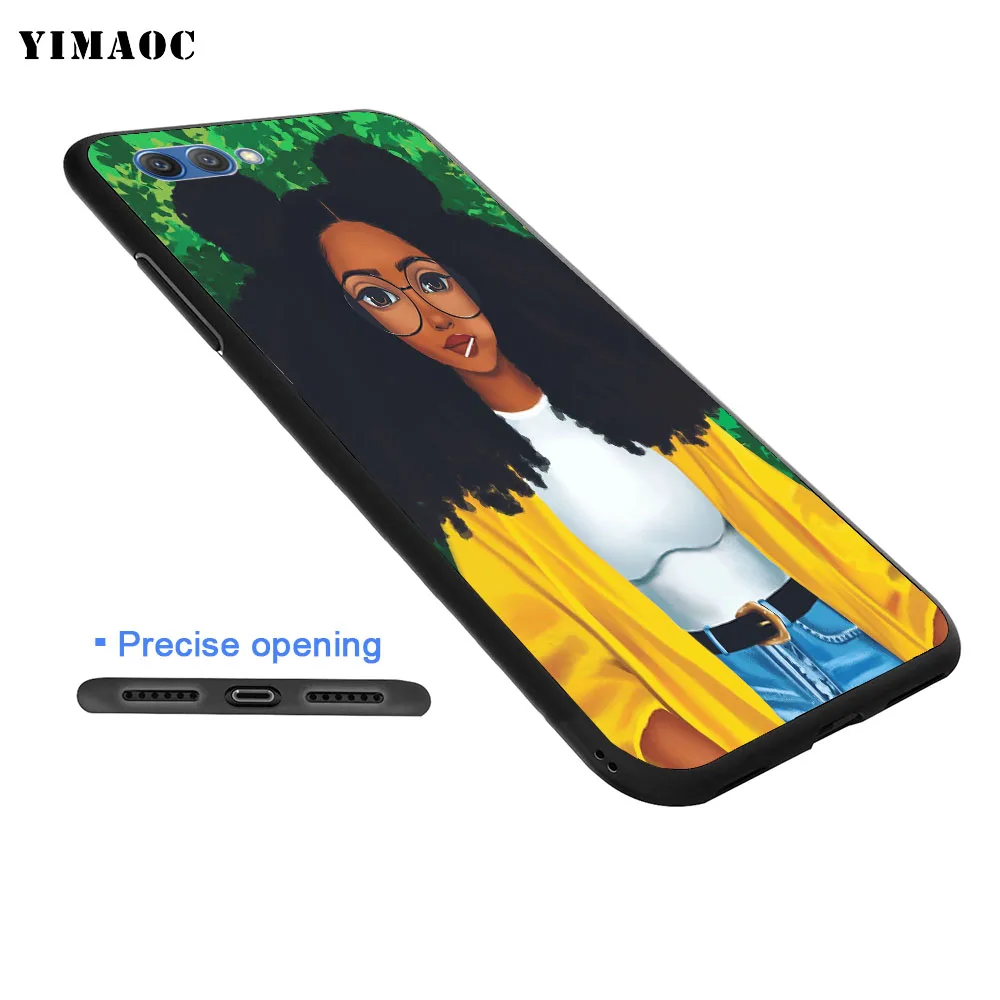 YIMAOC MELANIN POPPIN черный мягкий чехол для девочки huawei Honor Note 10 9 Lite 8C 8X8 7X 7A 3 GB Pro 7C 6A |