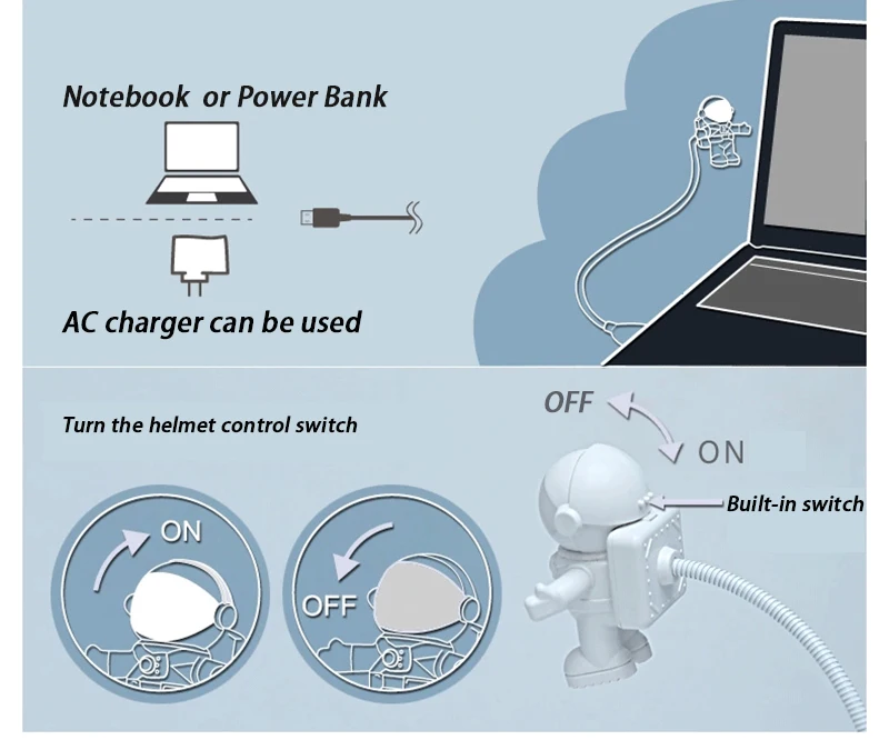 Litwod Z30, новинка, модный светодиодный настольный светильник, ночник, USB разъем, модель космонавта, новинка, для детской спальни, подарок, романтический светильник s