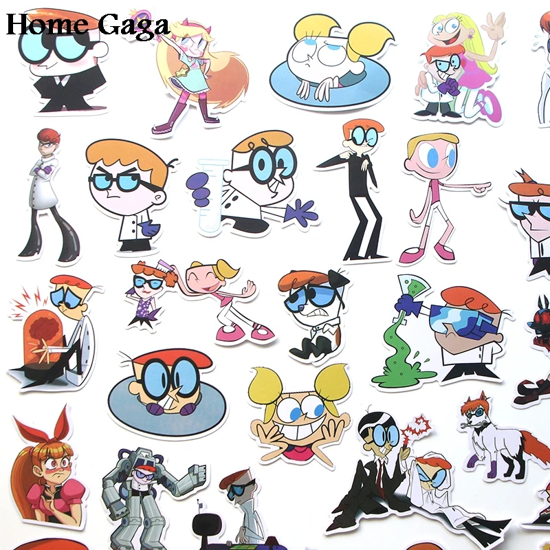 Homegaga 39 шт. Dexter's Lab Мультфильм Дети diy 90s художественный блокнот с рисунком телефона ноутбука велосипеда Скрапбукинг альбом наклейки стикер D1765