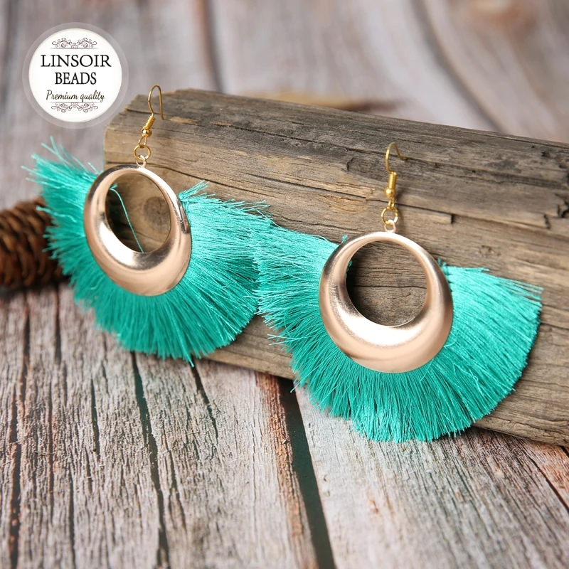 2018 NEW 1 Pair/lot Tassel Earrings for Women Big Fringe Earings Fashion Jewelry Female Bohemian Hanging Drop |