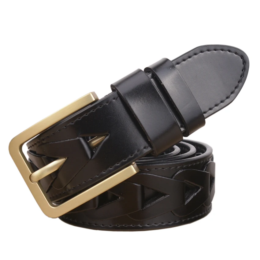 Мужской ремень из натуральной кожи с пряжкой язычком ручной работы|leather belts for