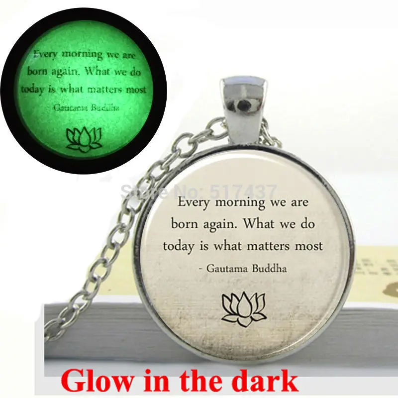 Светится в темноте Цепочки и ожерелья Цитата Будды мотивационные вдохновляющая