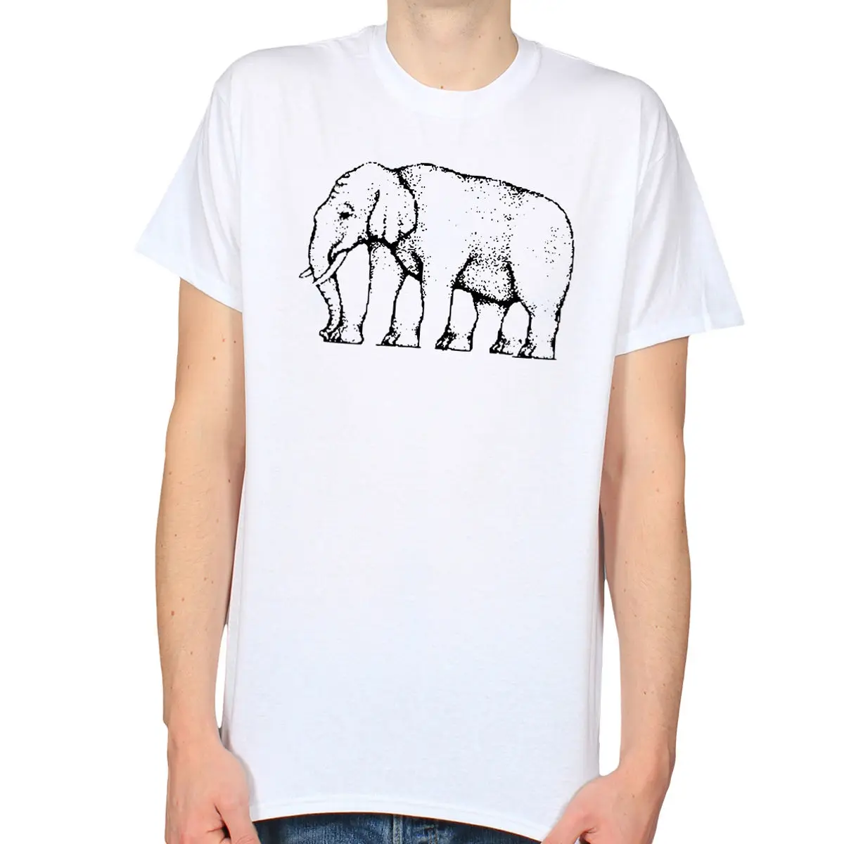 Летняя крутая футболка 2019 со слоном оптической иллюзией искусство животные