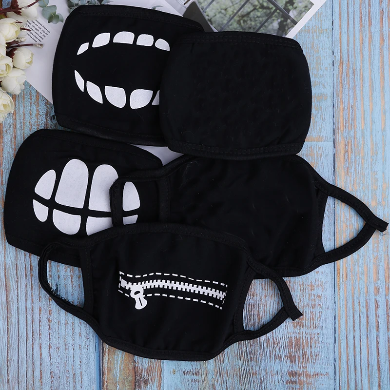 Черная хлопковая маска для лица 12 стилей симпатичная аниме рта с животными
