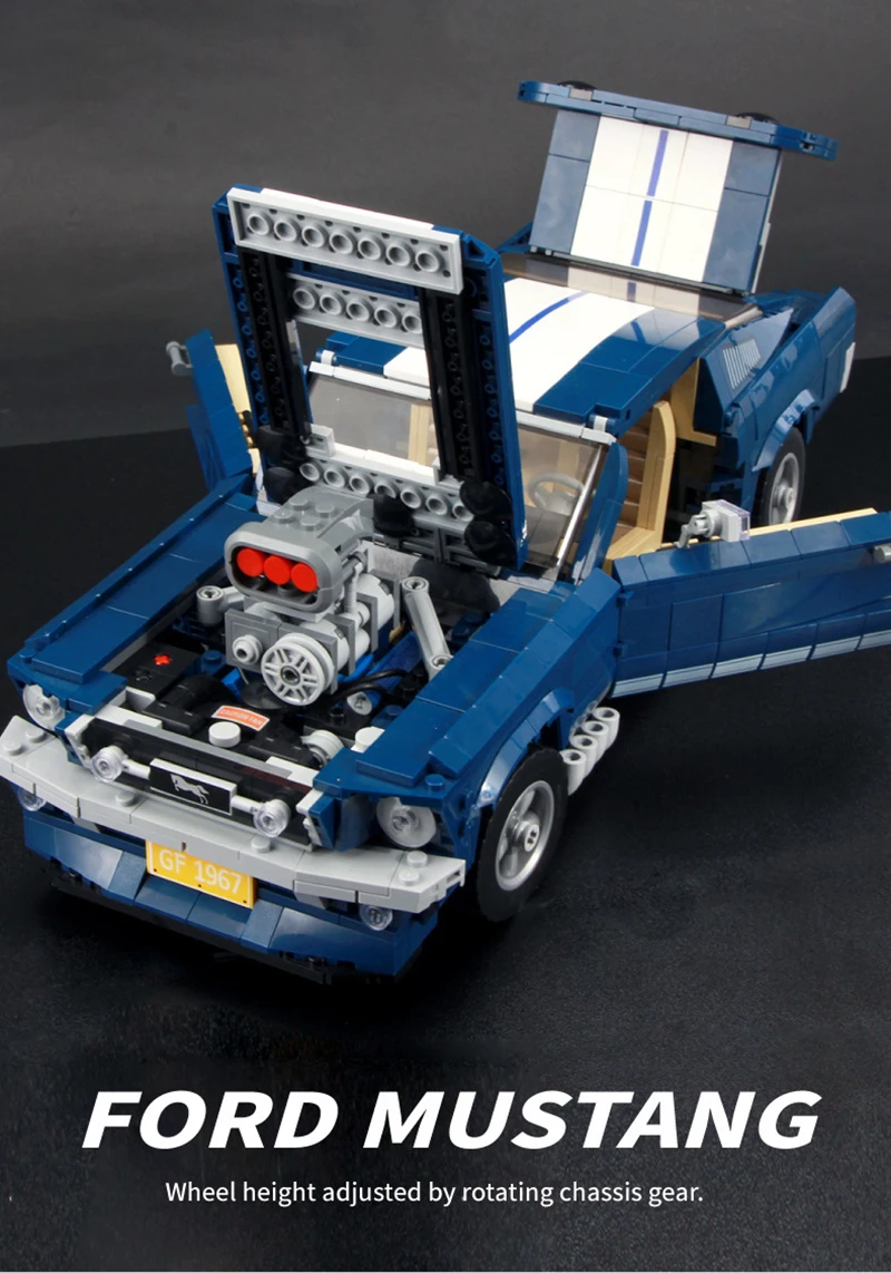 Creator Expert серии 1471 шт. Ford Mustang Спорт автомобиль строительные блоки кирпичи совместимы с брендом 10265 игрушка для детей