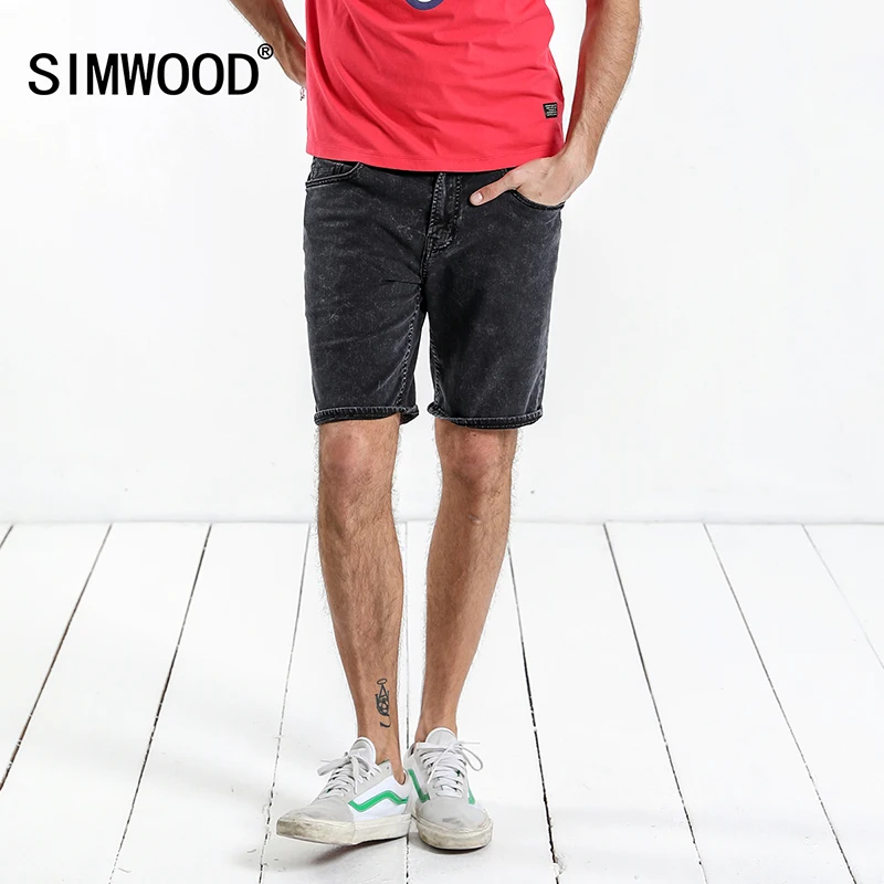 Мужские шорты SIMWOOD винтажные облегающие джинсы длиной до колена 2019 | Мужская