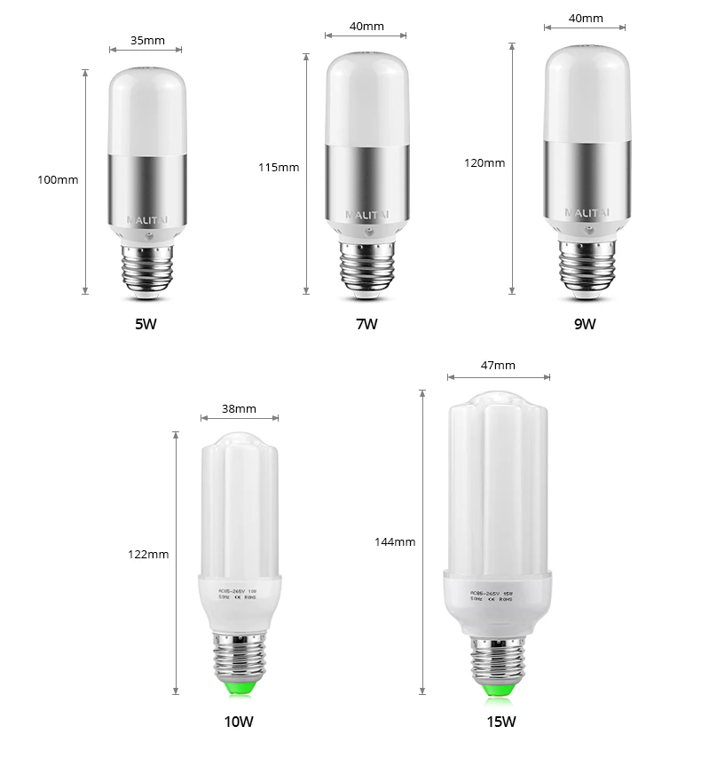 Светодиодный свет кабинет лампы 110 V 220 V реального Мощность 7 W 9 W 10 W 15 W E27 E14 светодиодный лампы дома Кухня Гостиная люстра стол настольные лампы