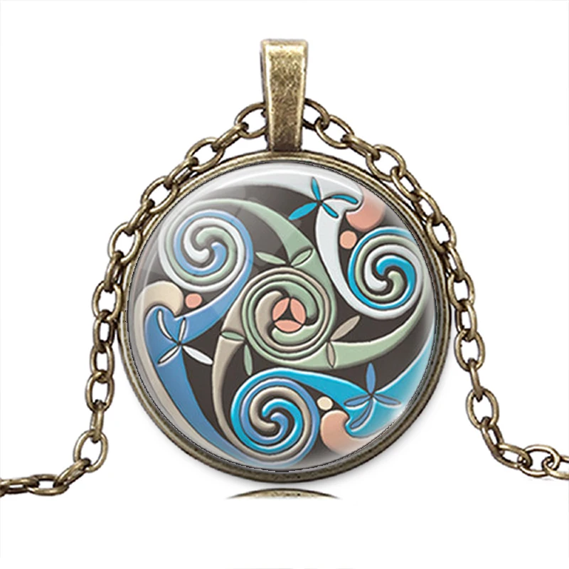 JEPHNE Swirling Celti Triskelion подвеска ожерелье ювелирные изделия для богини Стеклянная
