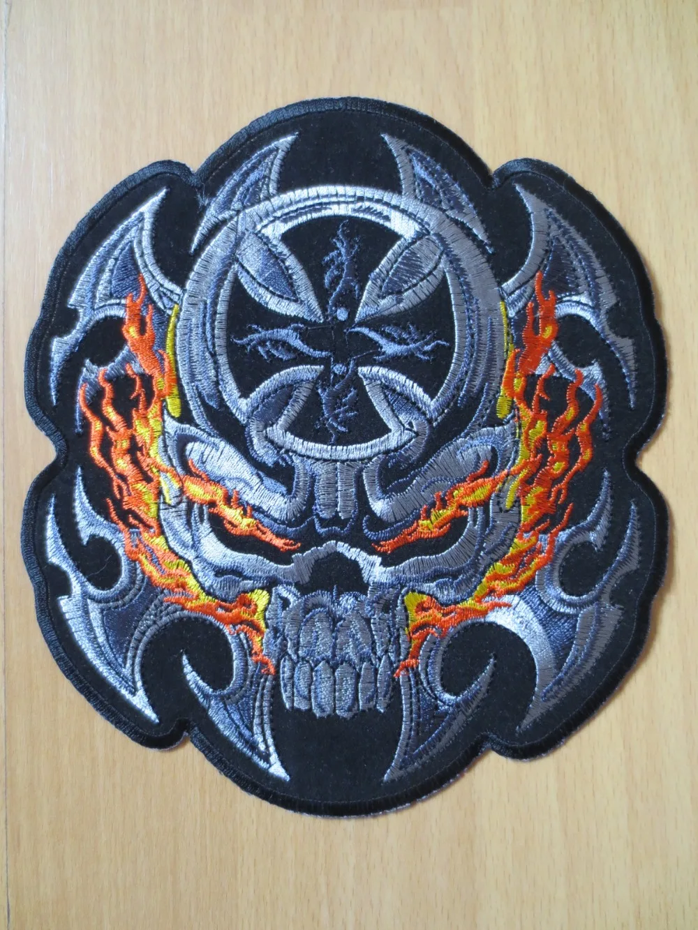 Вышитые нашивки с черепом для куртки жилет мотоцикла байкера 17 см * 19 7 5 дюйма | Дом