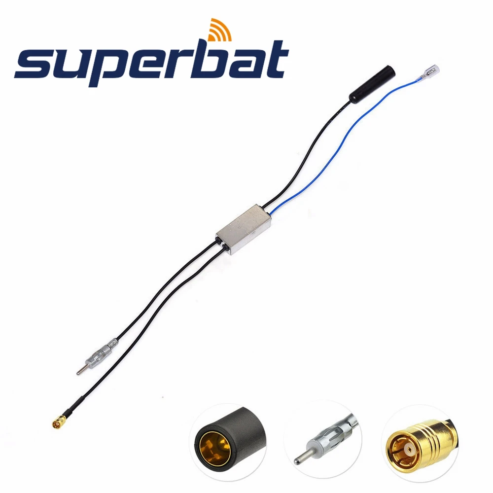 Superbat FM/AM to DAB/DAB+/FM/AM Car Aerial Amplifier/Converter/Splitter and MCX Aerial Adaptor Cable for C-KO DAB