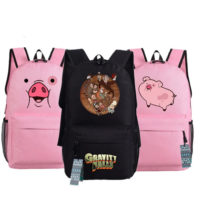 Рюкзак Gravity falles Waddles, сумка на плечо, дорожная сумка, школьная сумка на молнии, сумка для ноутбука