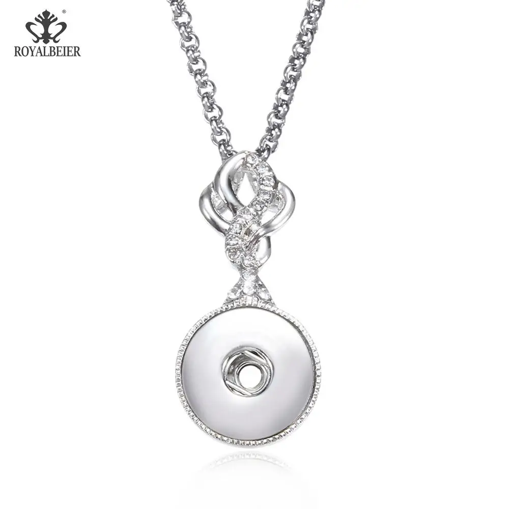 Royalbeier Винтаж 18 mm кнопки и заклепки металлические оснастки Стразы ожерелье с русалкой кулон оснастка Кнопка женщина ожерелье цепь - Окраска металла: XL0222