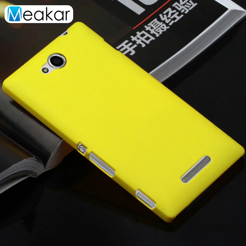 yellow Матовая Пластик Coque 5.0For sony Xperia C2305 чехол для sony Xperia C2305 C двойной S39H телефона чехол-лента на заднюю панель - Цвет: yellow